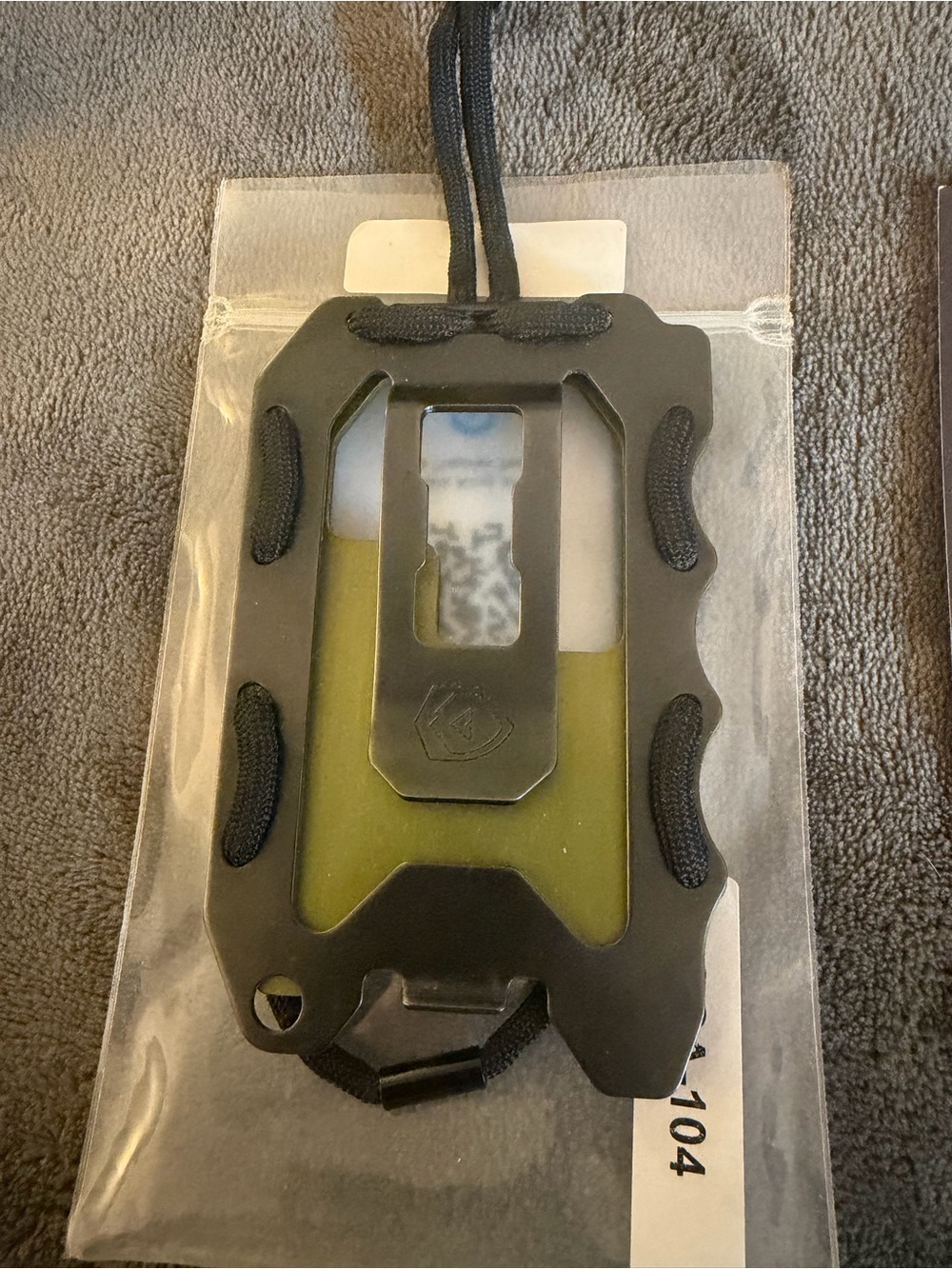 Tactical Black & Olive Card and Key Lanyard Holder
